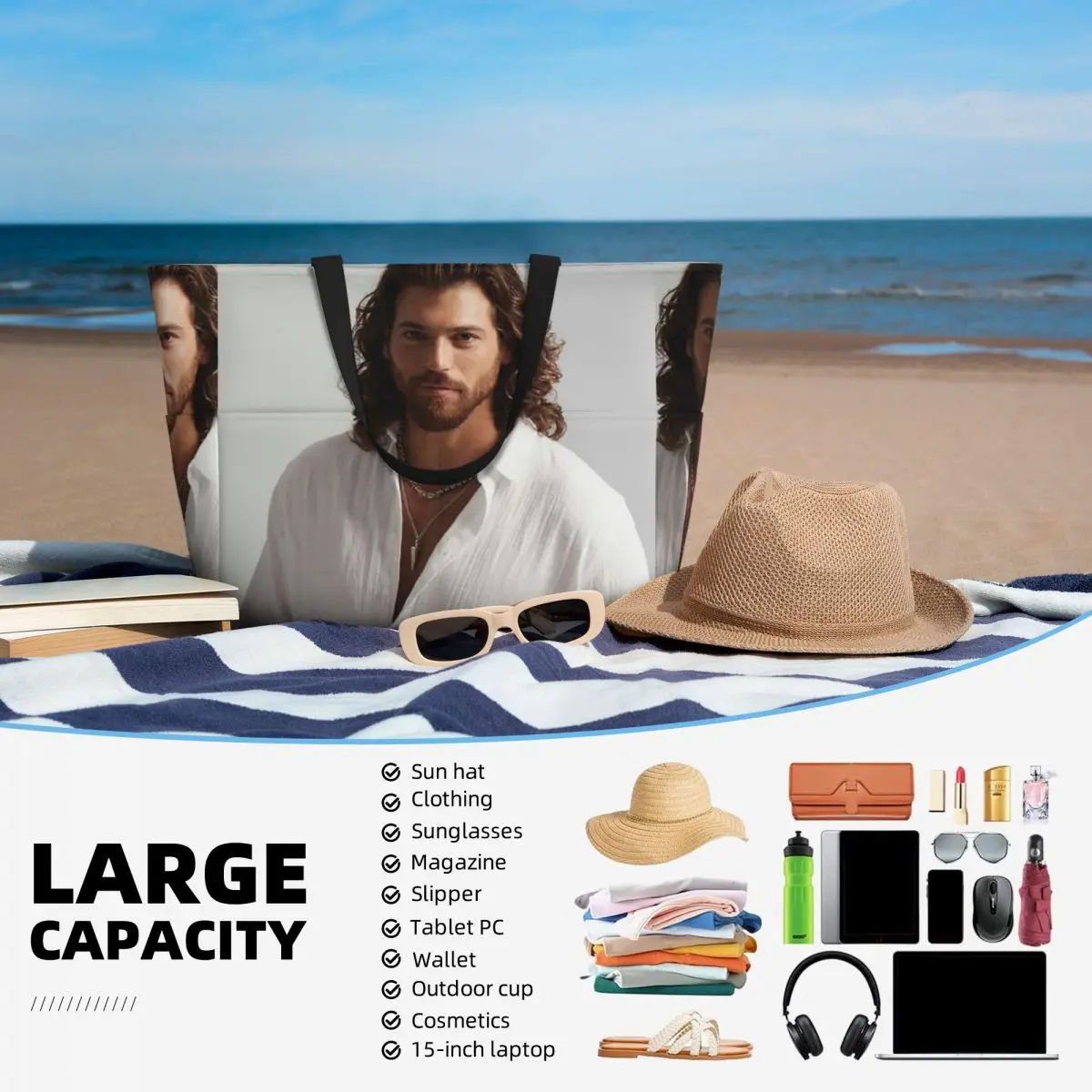 Bolso de mano grande con foto  - Yoga Fitness Gym Photos reseña y precio