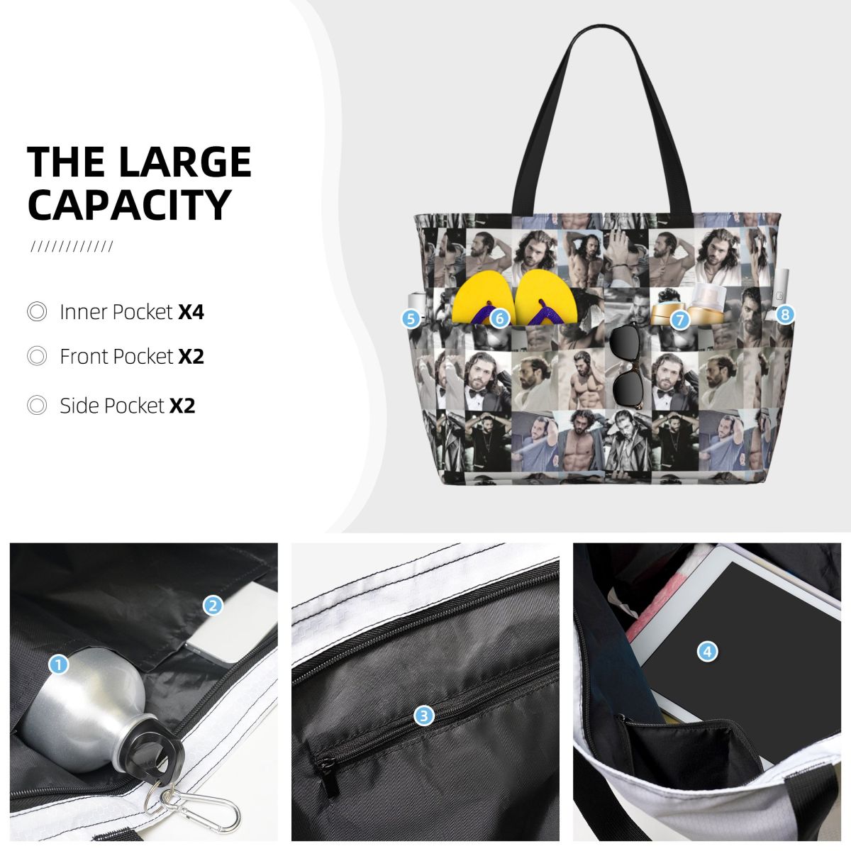 Bolso de mano grande con foto  - Yoga Fitness Gym Photos reseña y precio