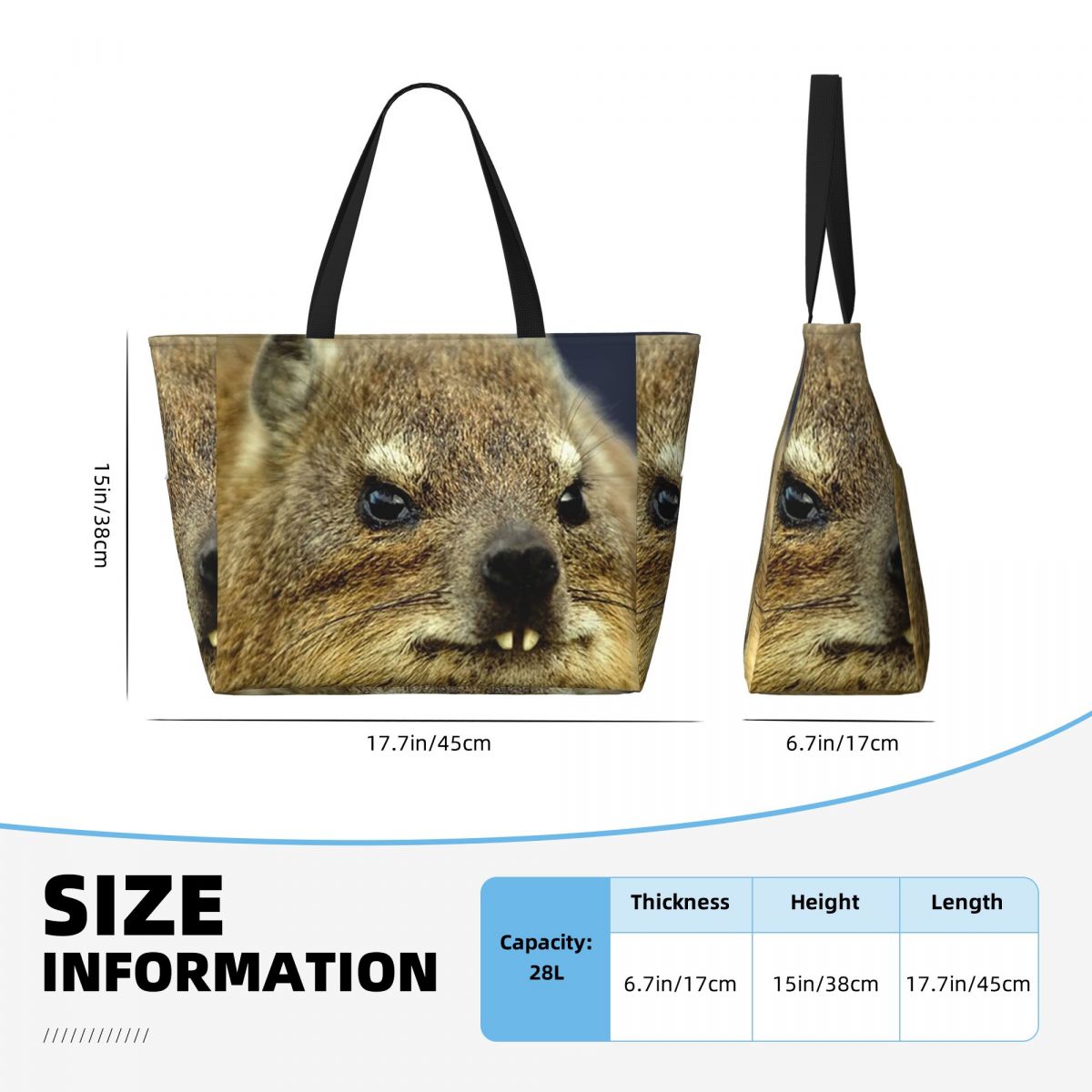 Rock Hyrax Photo Beach Tote Ba - Yoga Fitness Gym Photos reseña y precio