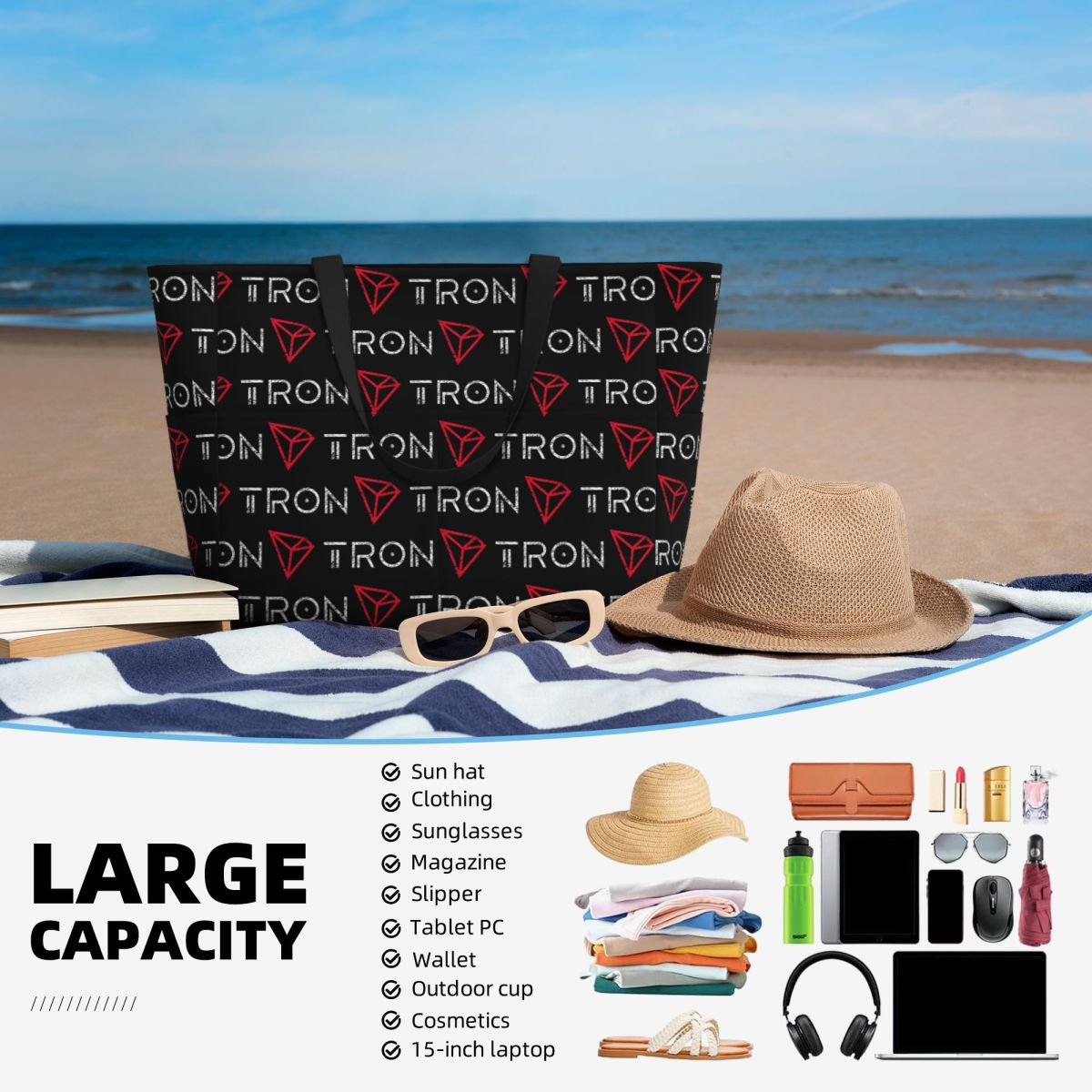 Bolso de playa con logotipo de - Yoga Fitness Trx reseña y precio