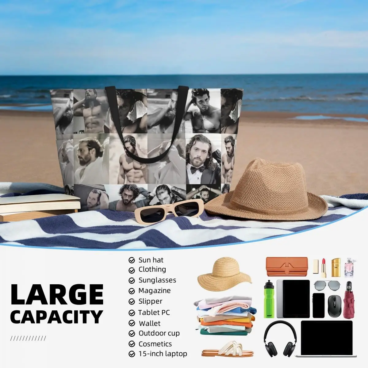 Bolso de mano grande con foto  - Yoga Fitness Gym Photos reseña y precio