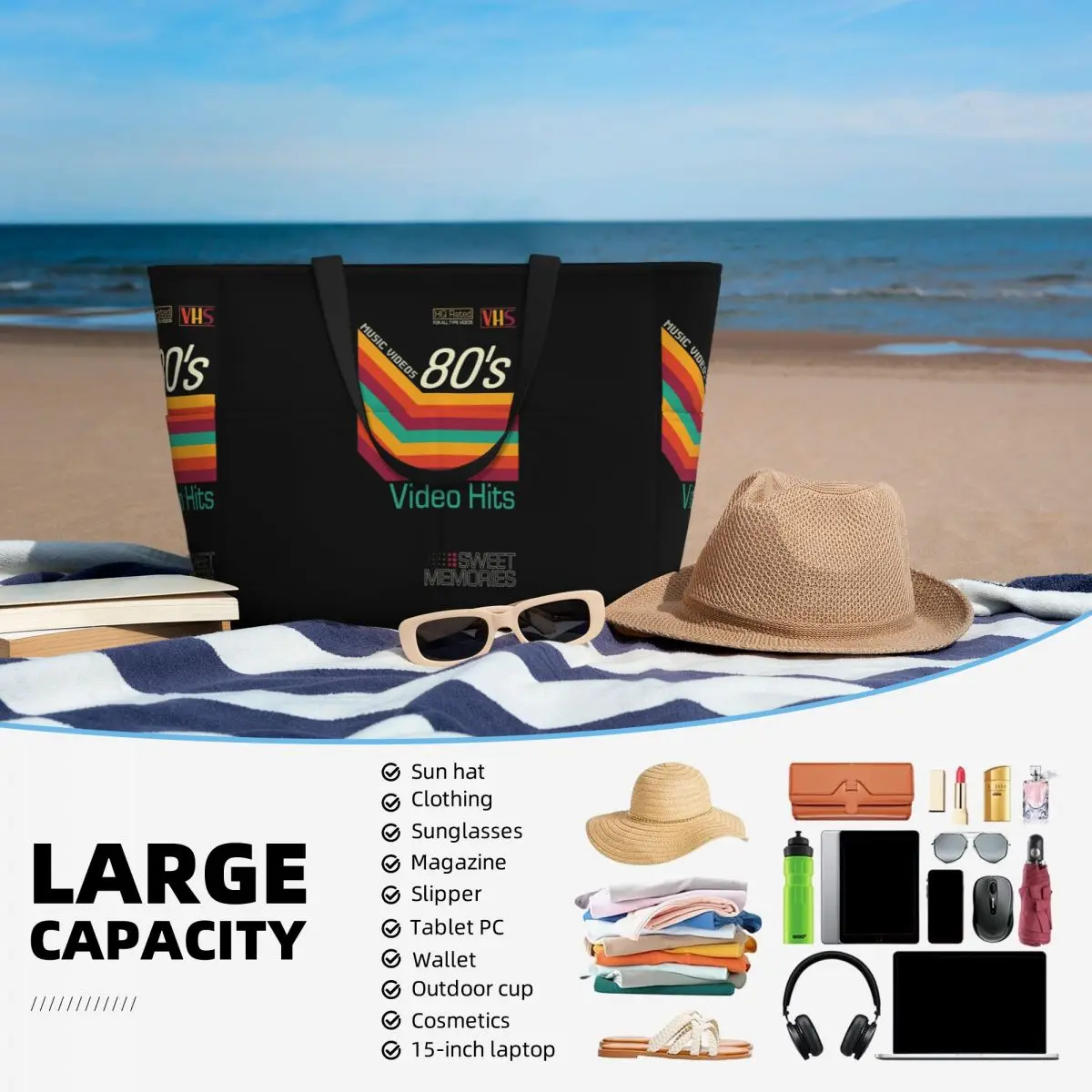 Bolsa de playa con diseño de c - Yoga Fitness Videos Free reseña y precio