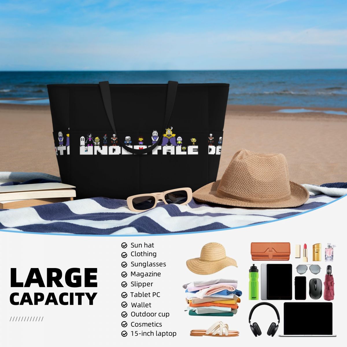Bolsa de playa con estampado g - Yoga Fitness Videos Free reseña y precio
